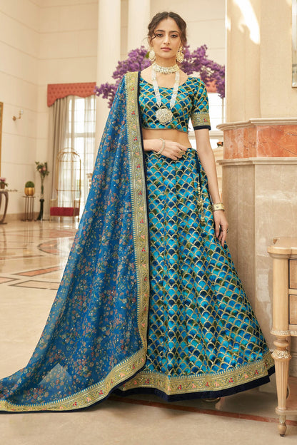 Art Silk Embroidery A Line Lehenga Choli