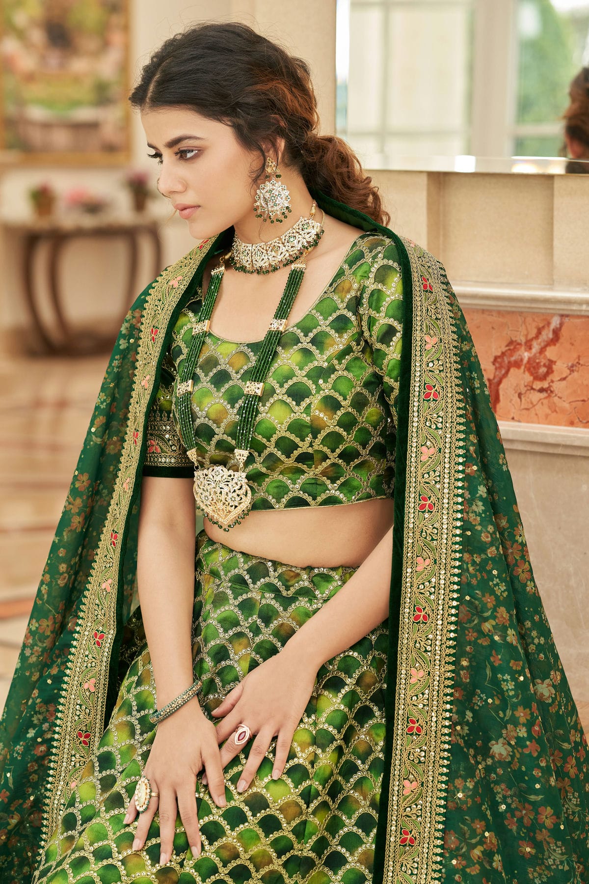 Art Silk Embroidery A Line Lehenga Choli