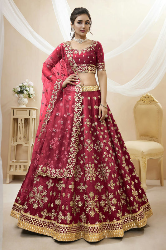 Art Silk Embroidery A Line Lehenga Choli