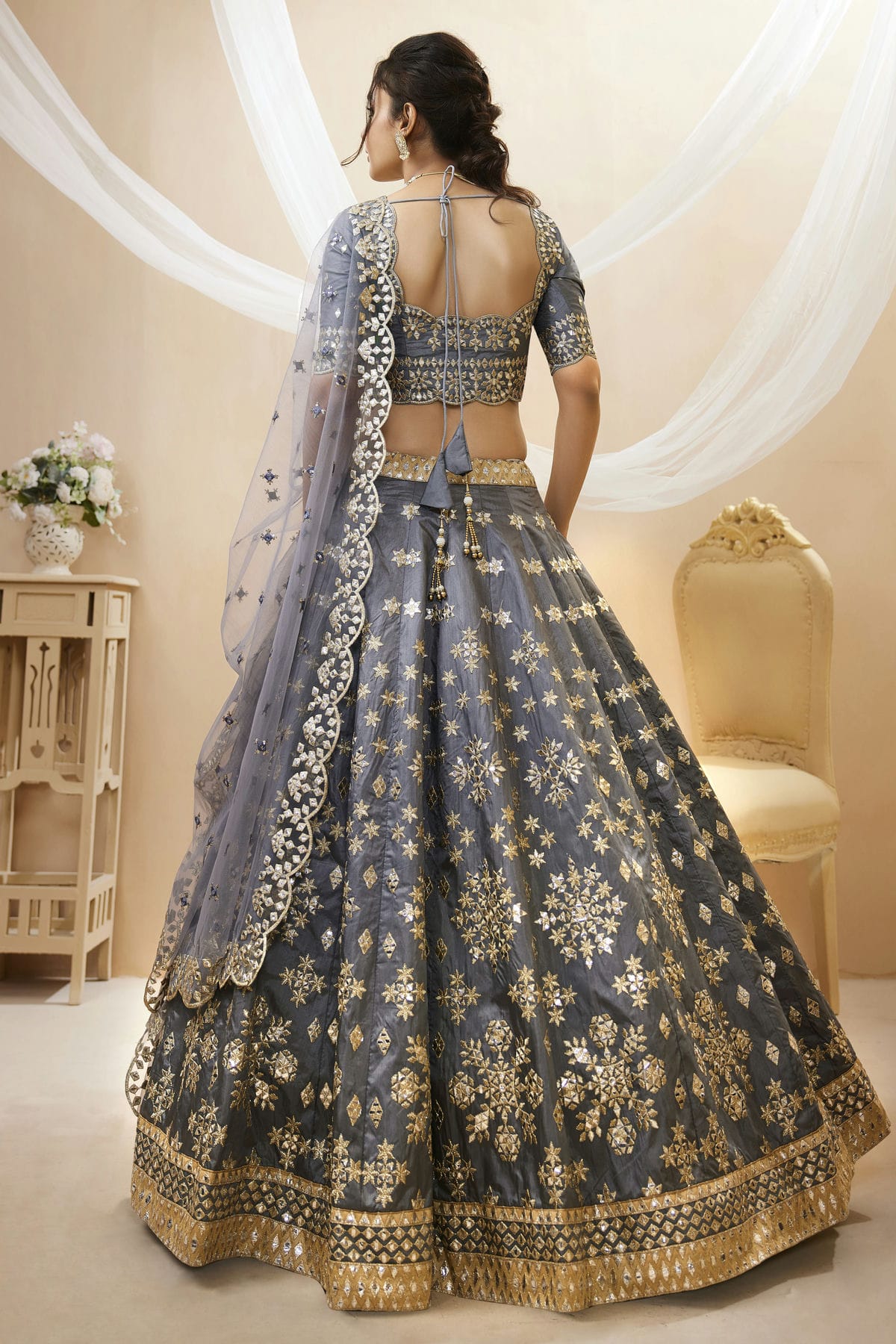 Art Silk Embroidery A Line Lehenga Choli