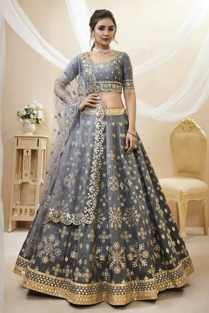 Art Silk Embroidery A Line Lehenga Choli