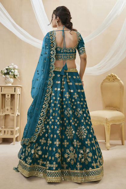 Art Silk Embroidery A Line Lehenga Choli