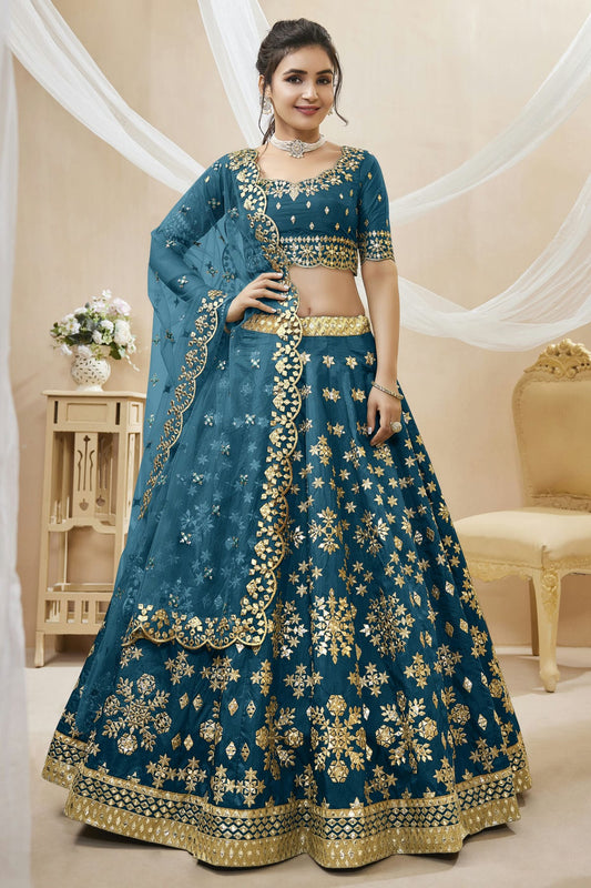 Art Silk Embroidery A Line Lehenga Choli