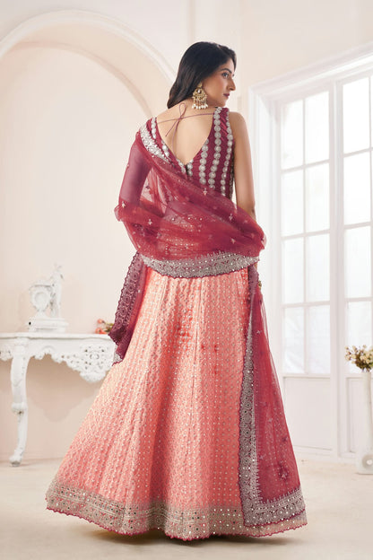 Baby Pink Colour Embroidery Georgette Lehenga Choli