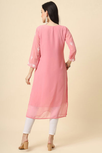 Baby Pink Colour Georgette Kurti VSKR1111188