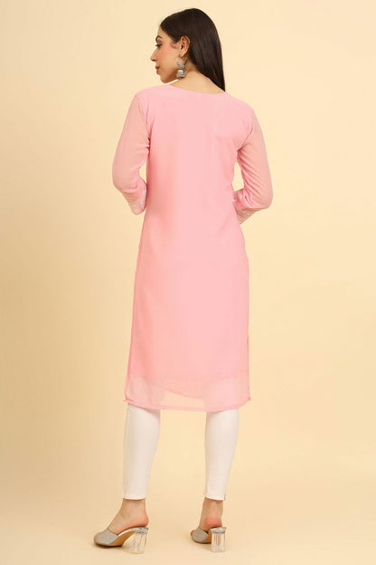 Baby Pink Colour Georgette Kurti VSKR1111225