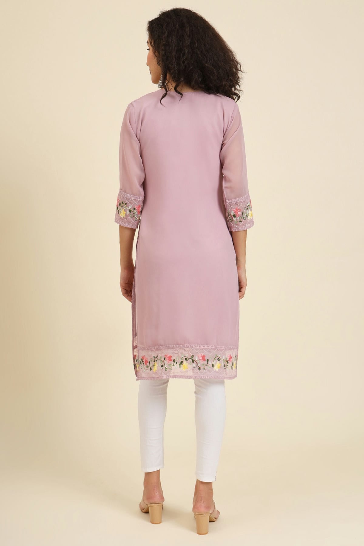 Baby Pink Colour Georgette Kurti VSKR1111232