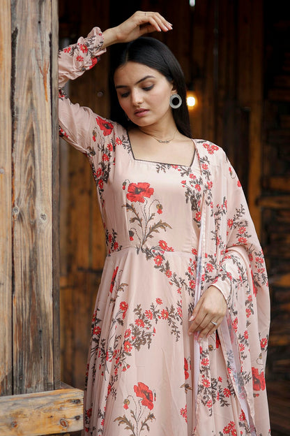 Baby Pink Colour Georgette Stitched Gown VSGW1112325