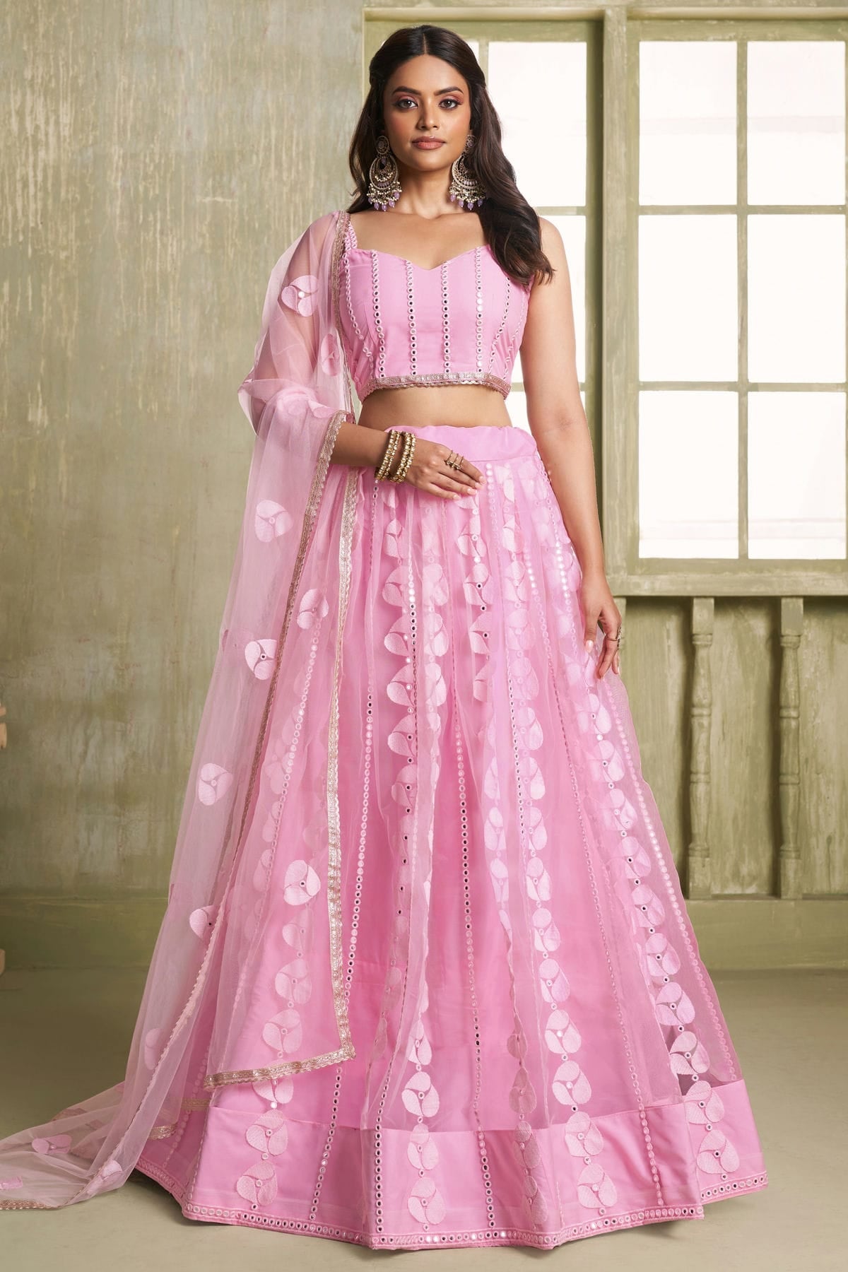 Baby-Pink-Colour-Semi-Stitched-Butterfly-Net-Lehenga-Choli-VSLC1112528