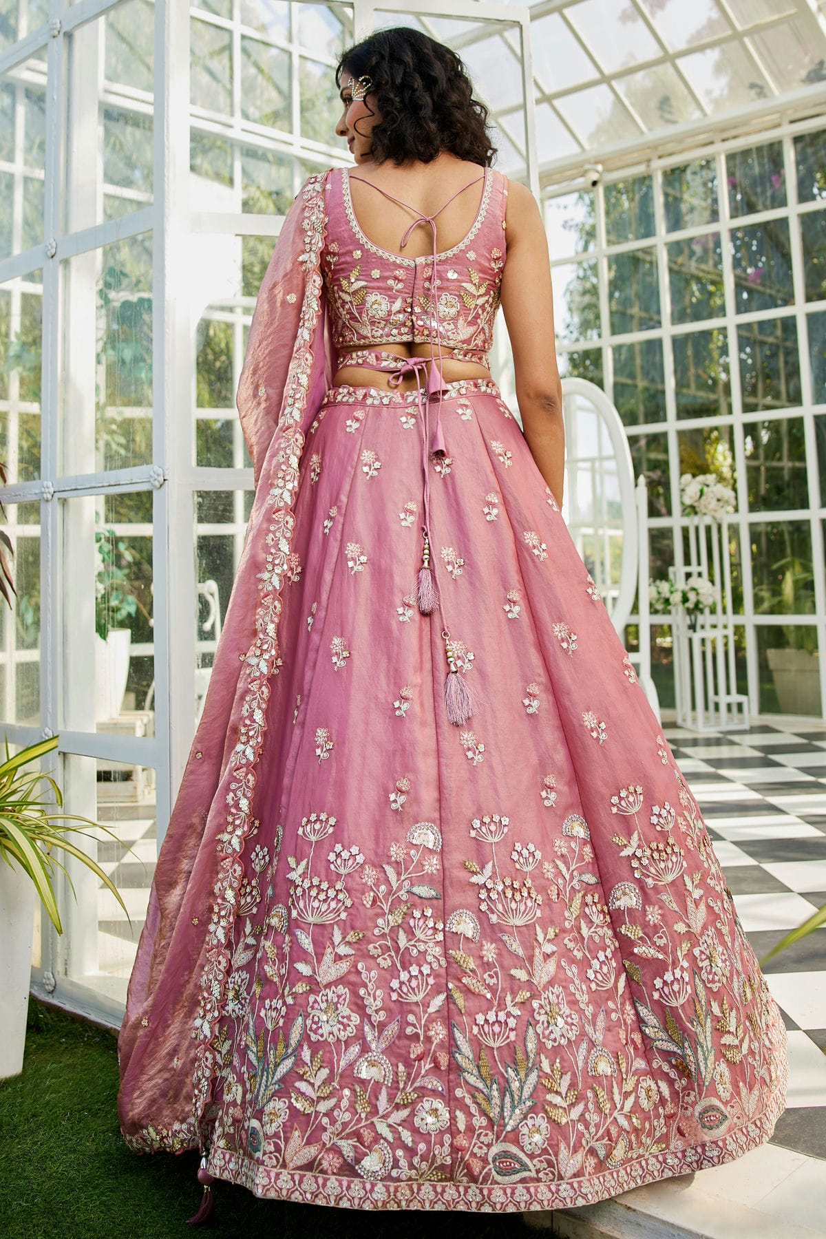 Baby Pink Colour Semi Stitched Net Lehenga Choli VSLC1112553