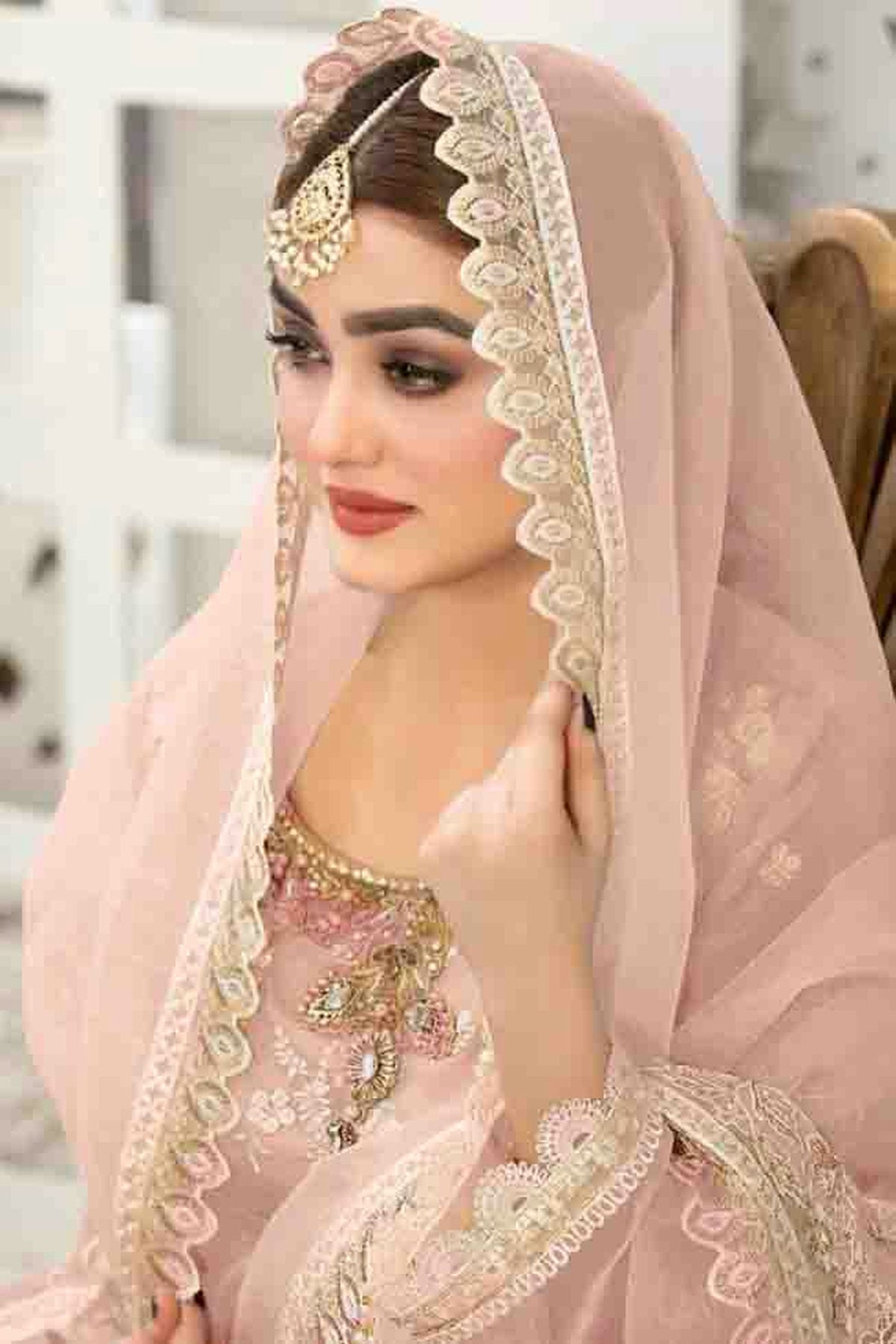 Baby Pink Colour Semi Stitched Organza Pakistani Suit VSSM1140656