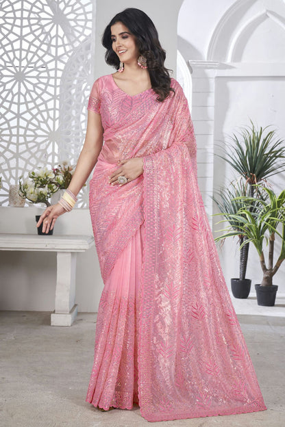 Baby-Pink-Colour-Tissue-Net-Designer-Saree-VSSD1112578