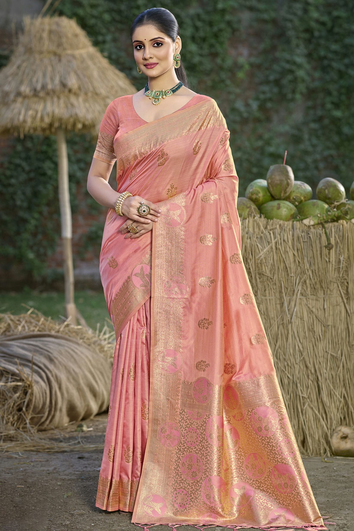 Baby-Pink-Colour-Woven-Work-Silk-Traditional-Saree-VSSD1103346