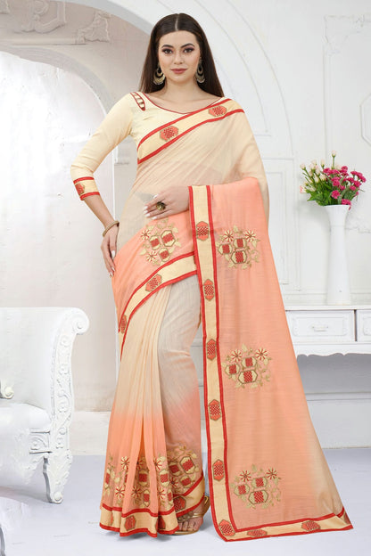 Beige Colour Art Silk Designer Saree