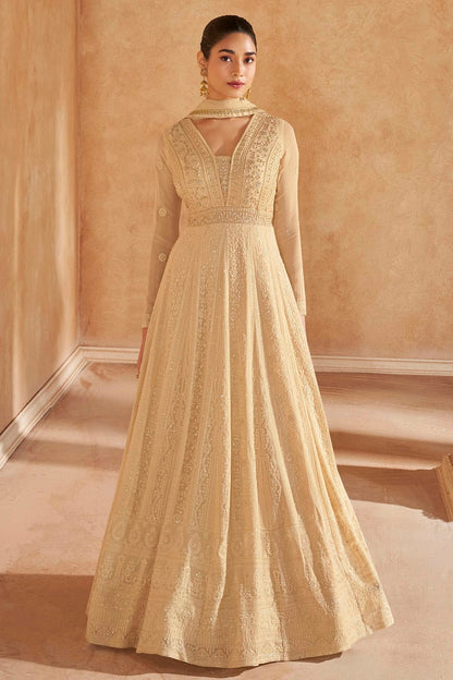 Beige Colour Georgette Anarkali Suit