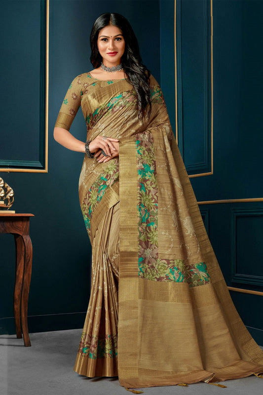 Beige Colour Kotha Silk Traditional Saree