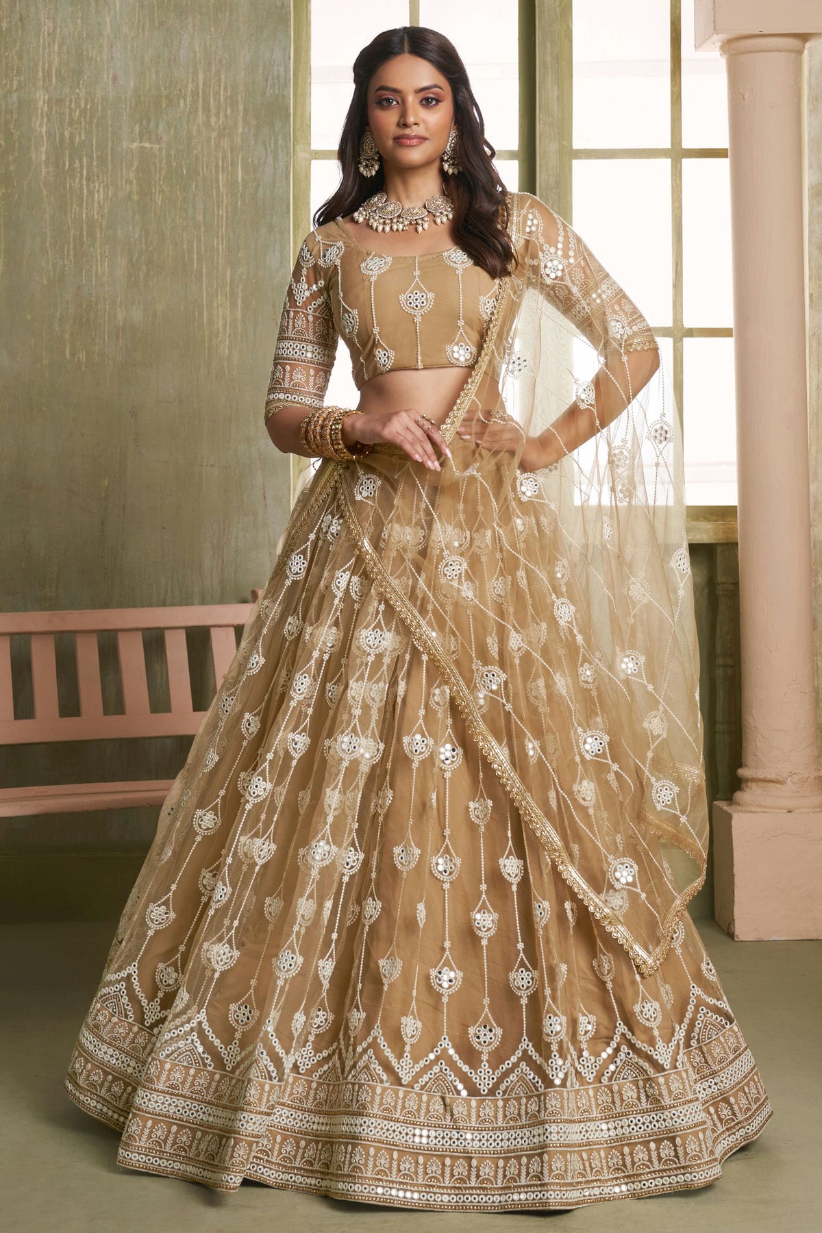 Beige-Colour-Semi-Stitched-Butterfly-Net-Lehenga-Choli-VSLC1112530