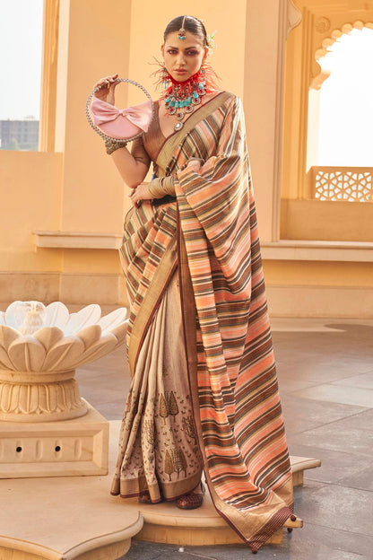 Beige Colour Silk Saree