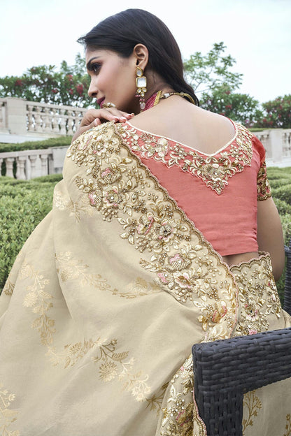 Beige Colour Tissue Silk Designer Saree VSSD1110968