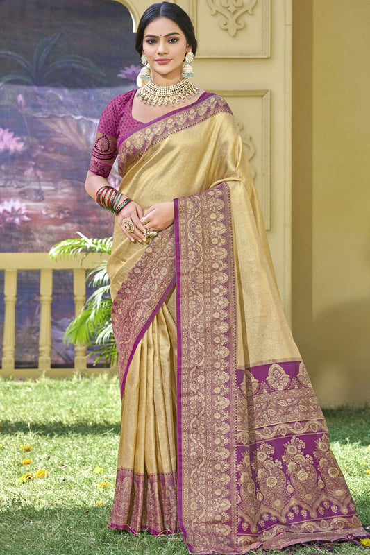 Beige-Colour-Woven-Work-Banarasi-Silk-Traditional-Saree-VSSD1103336