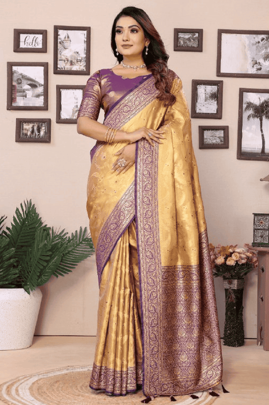 Beige-Colour-Woven-Work-Pure-Banarasi-Tissue-Silk-Traditional-Saree-VSSD1250255