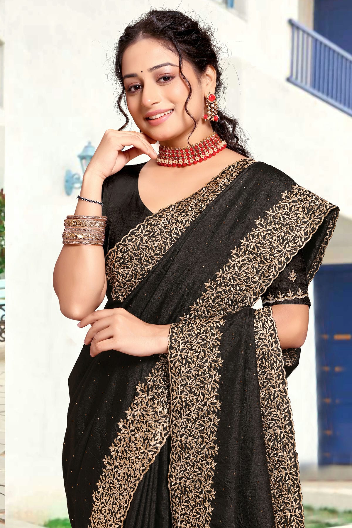 Black Colour Art Silk Designer Saree VSSD1121832