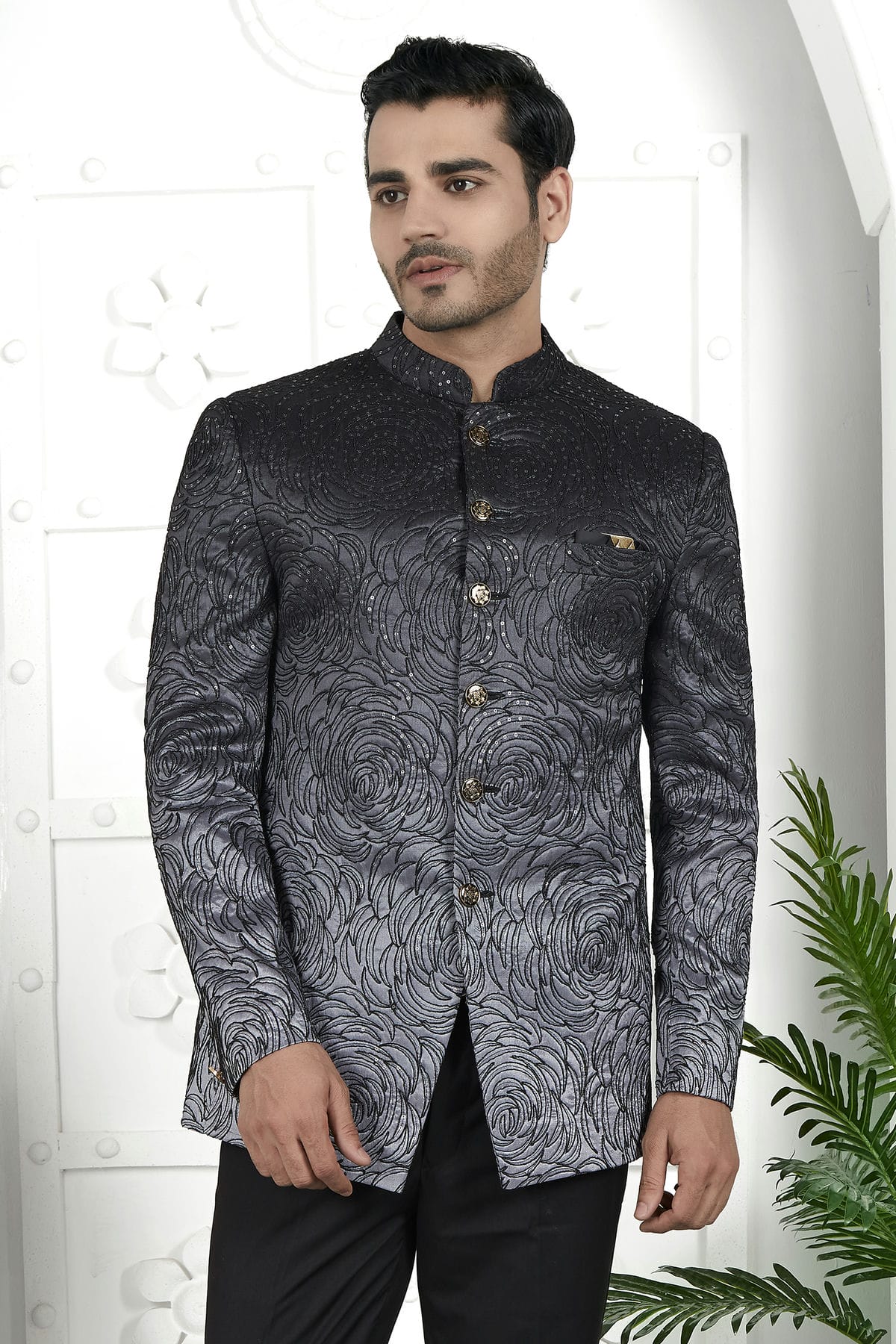 Black Colour Art Silk Jodhpuri Jacket VSJP1230112