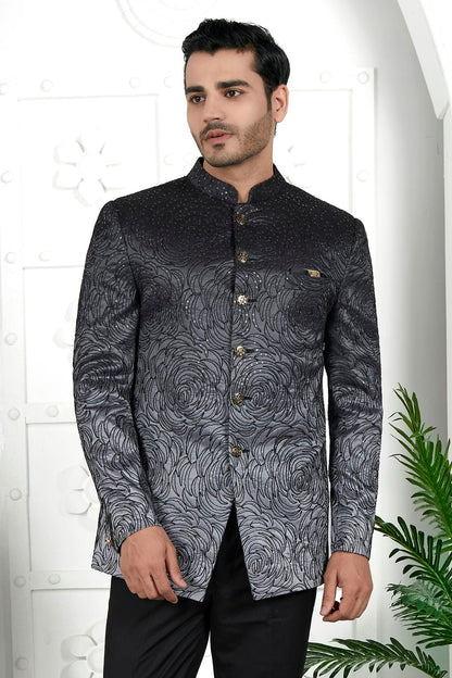 Black Colour Art Silk Jodhpuri Jacket VSJP1230112