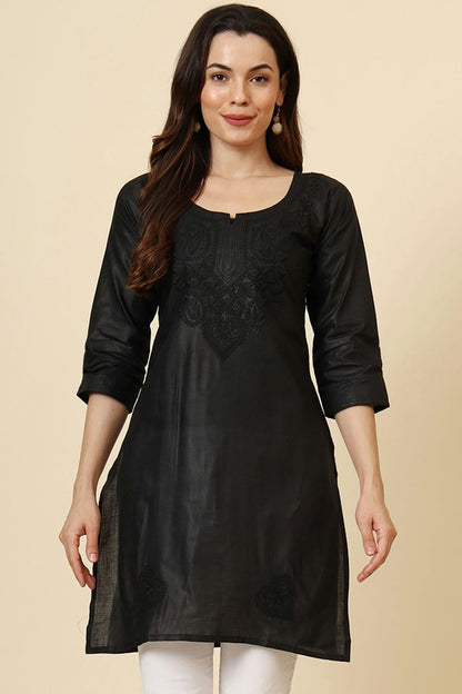 Black Colour Cotton Readymade Top