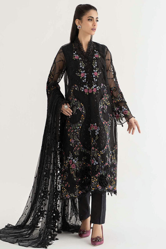 Black Colour Cotton Semi Stitched Pakistani Suit