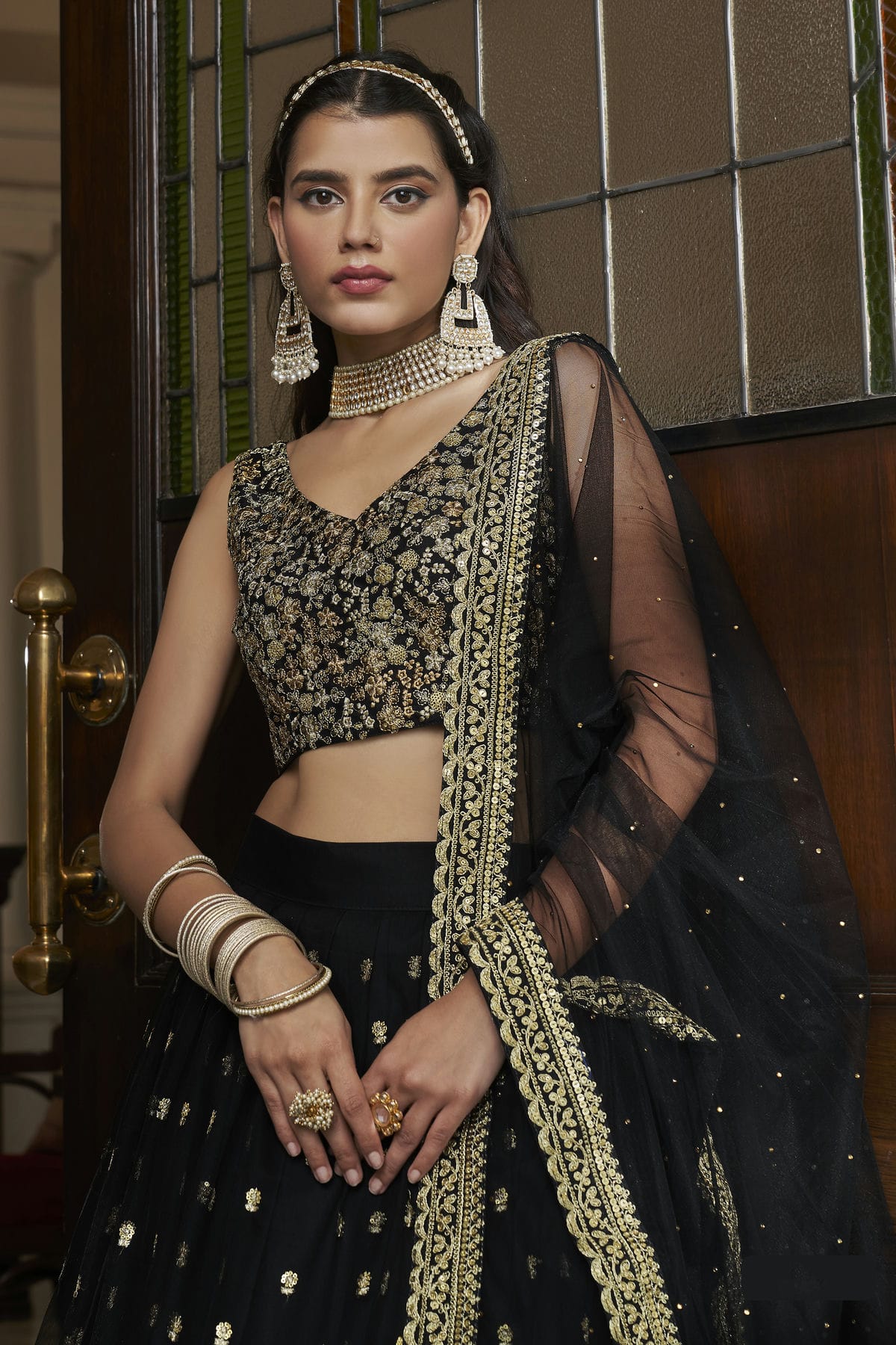 Black Colour Embroidery Soft Net Lehenga Choli