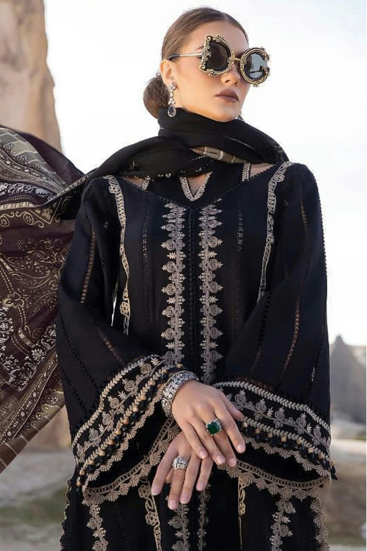 Black Colour Faux Georgette Pakistani Suit