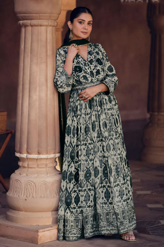 Black Colour Georgette Anarkali Suit