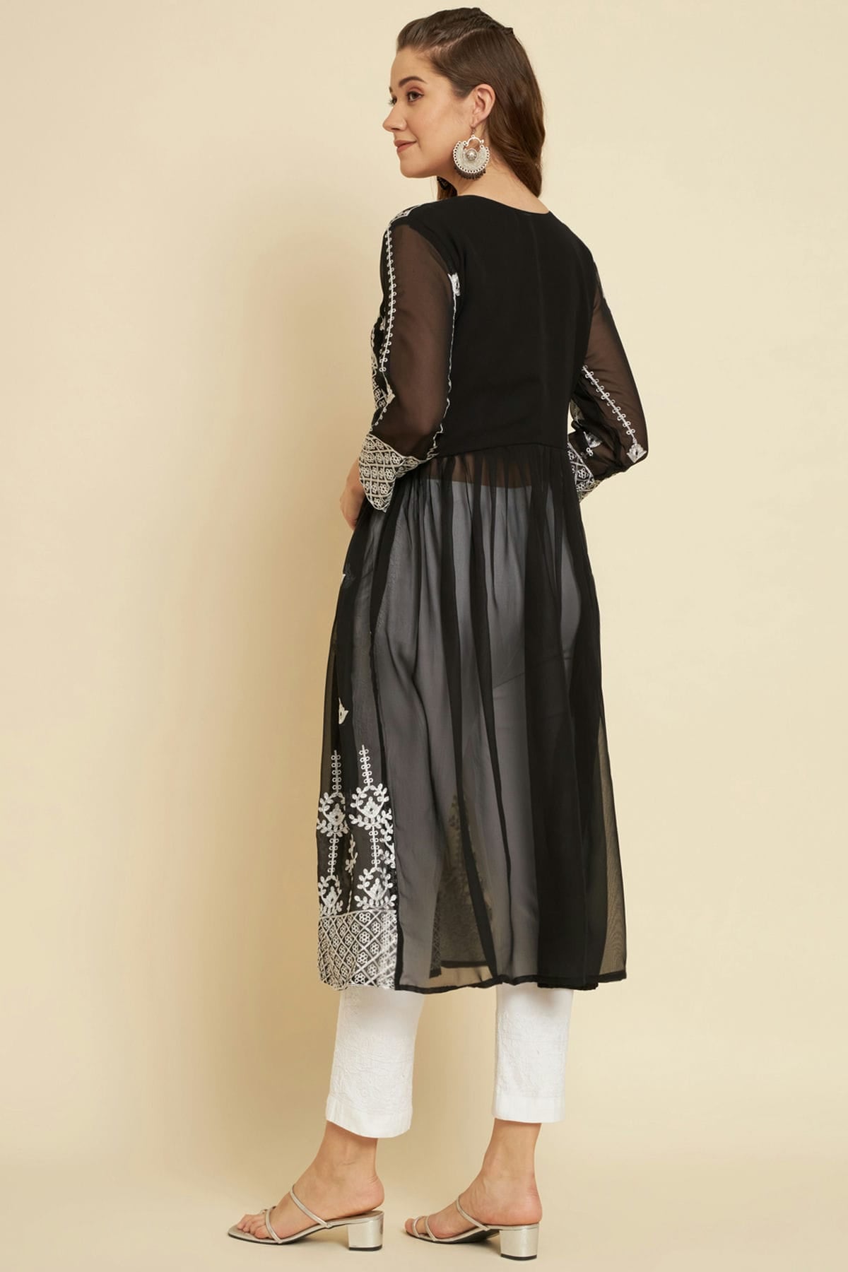 Black Colour Georgette Kurti VSKR1111041