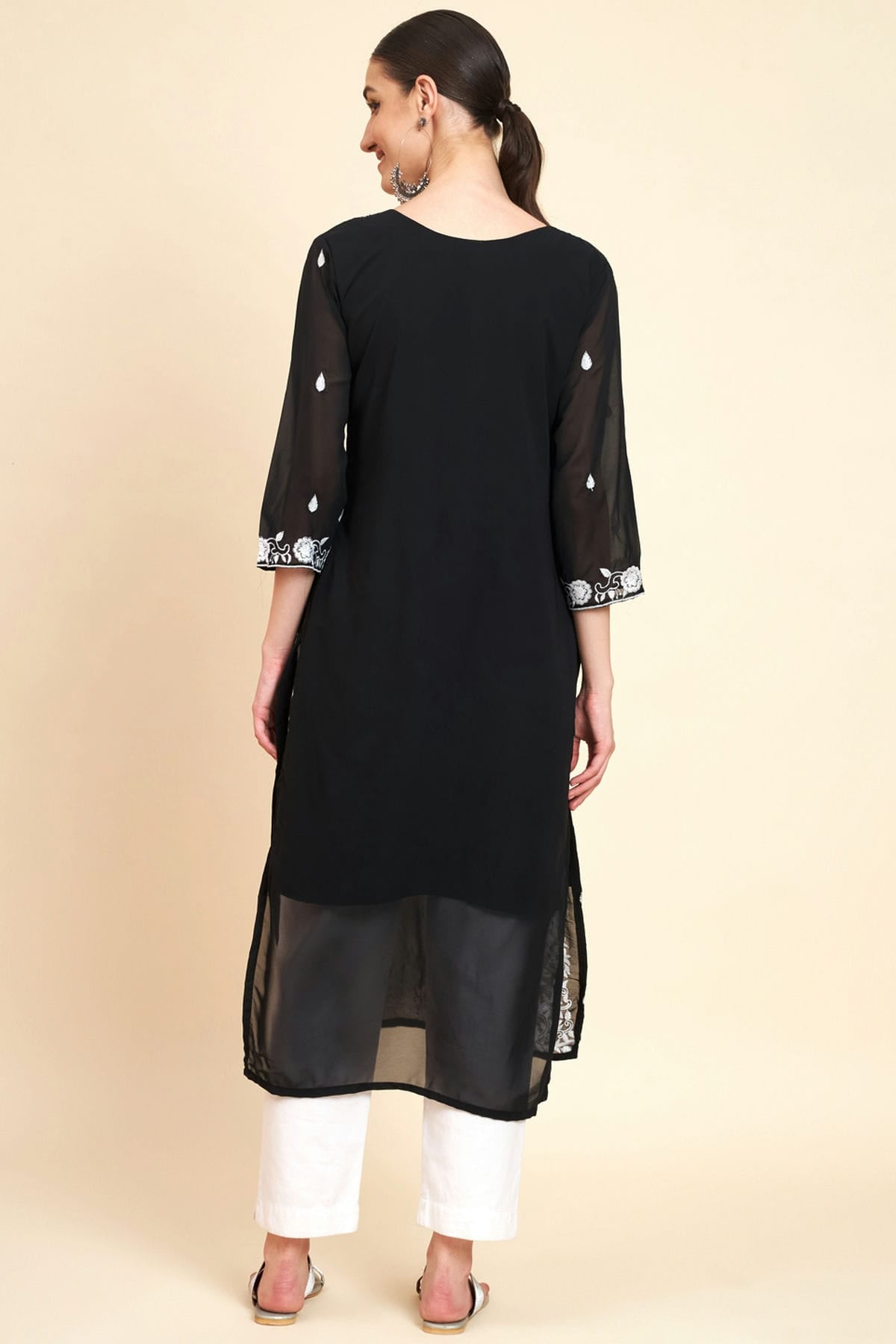 Black Colour Georgette Kurti VSKR1111051