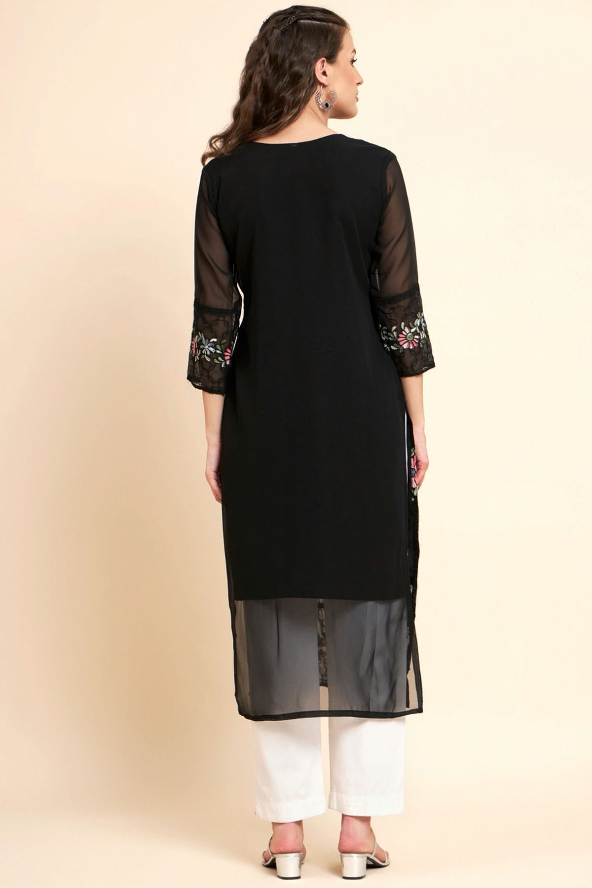 Black Colour Georgette Kurti VSKR1111060