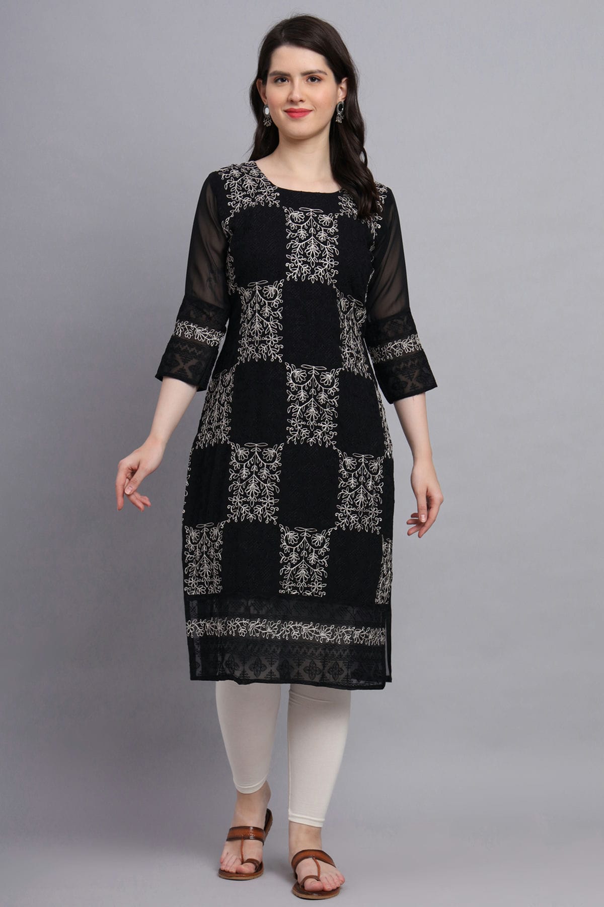 Black Colour Georgette Kurti