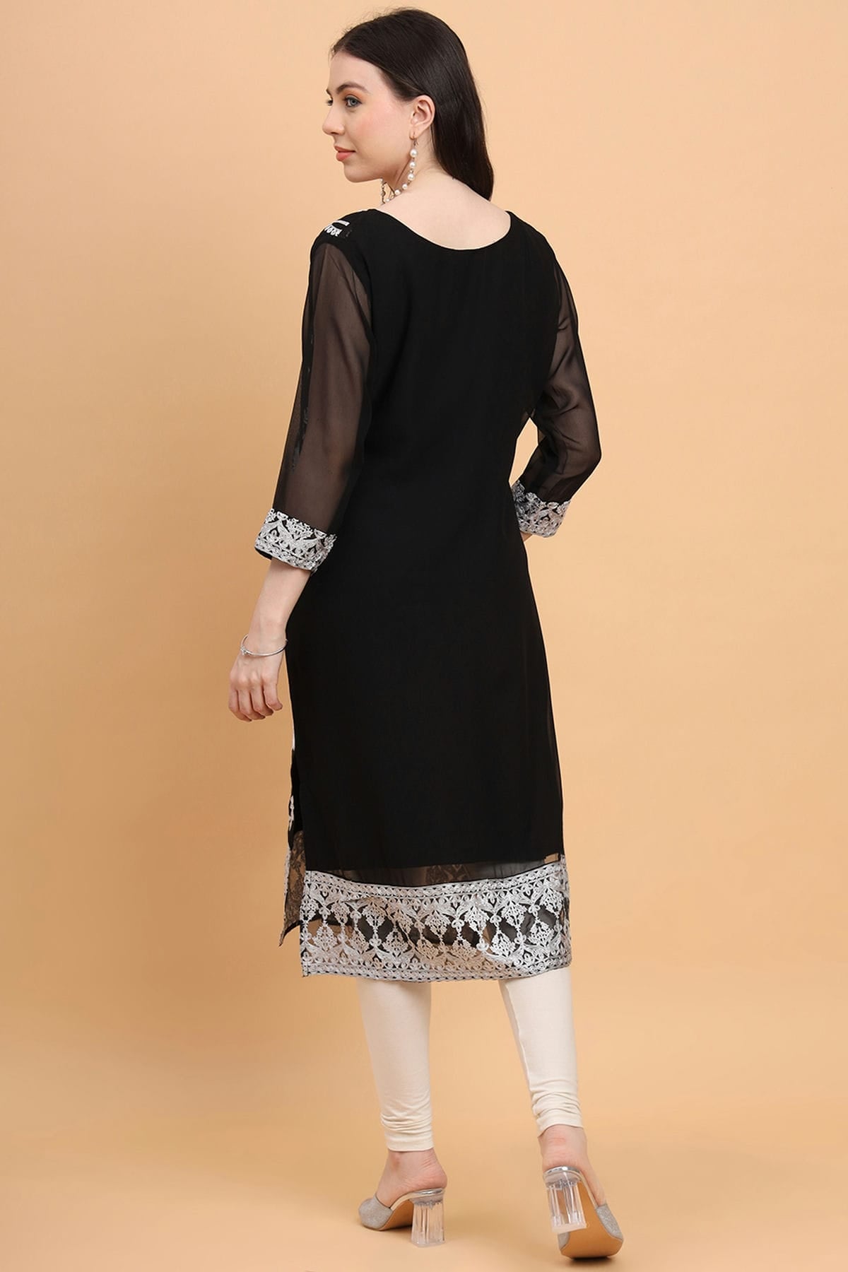 Black Colour Georgette Kurti VSKR1111184