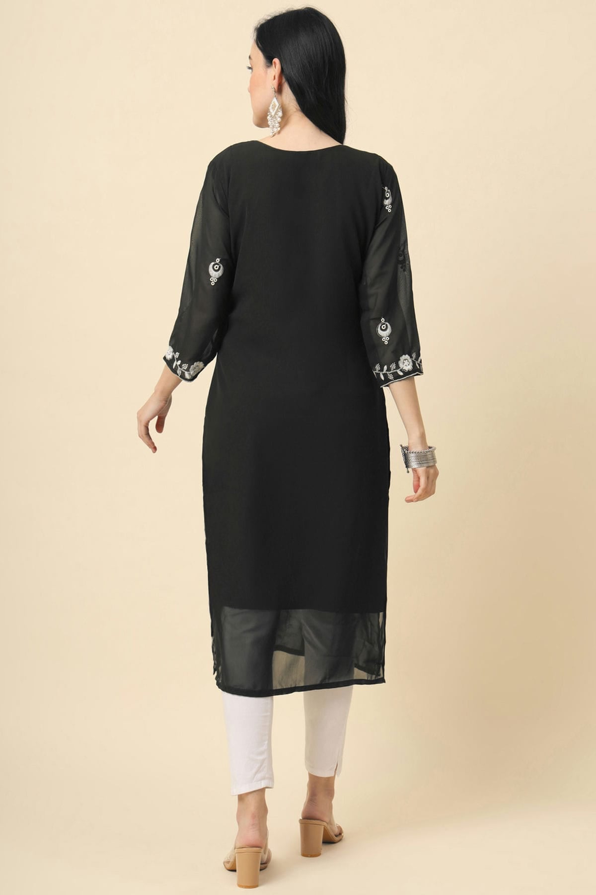 Black Colour Georgette Kurti VSKR1111187