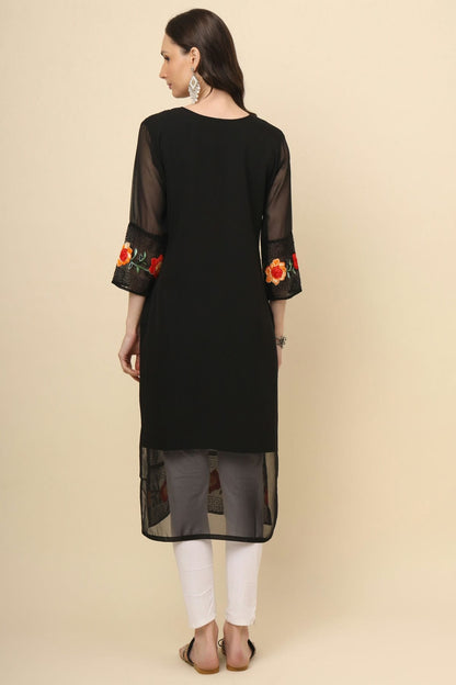 Black Colour Georgette Kurti VSKR1111204