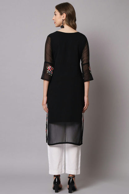 Black Colour Georgette Kurti VSKR1111209