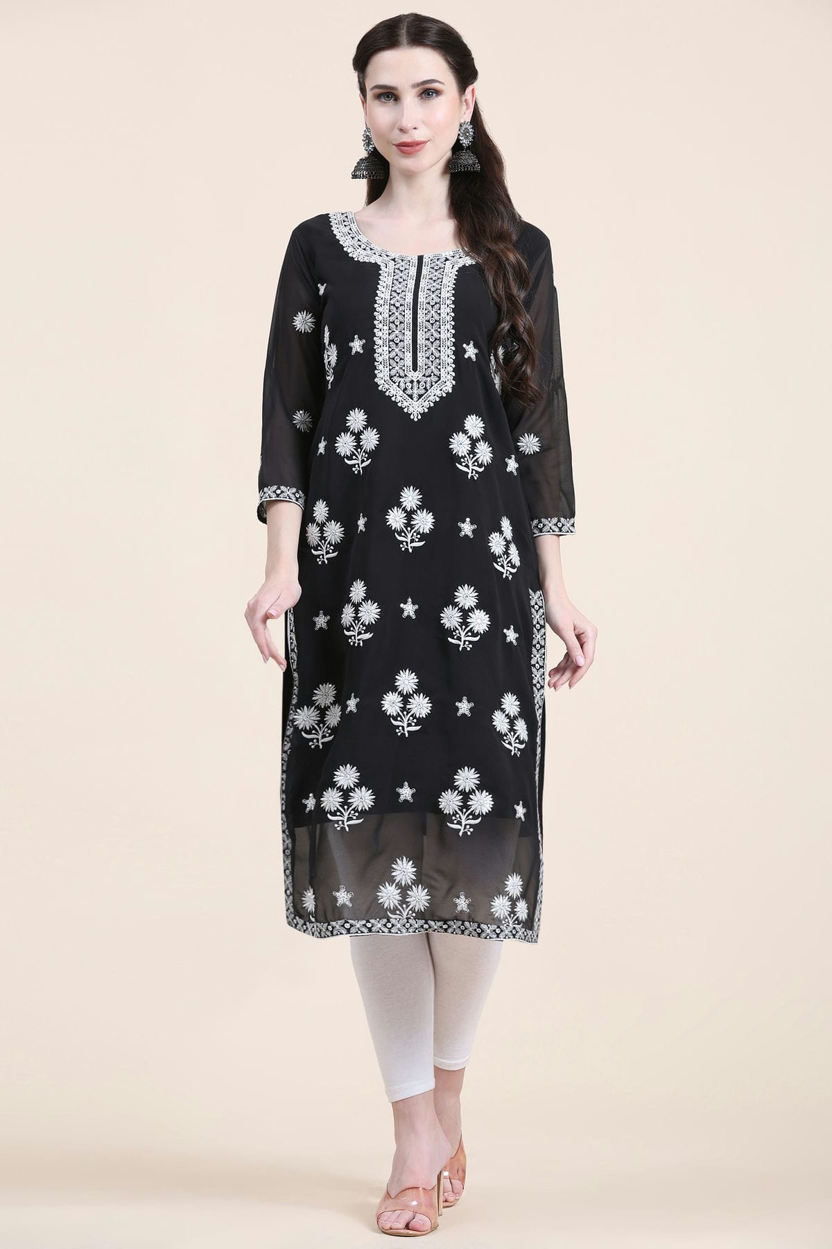 Black Colour Georgette Kurti