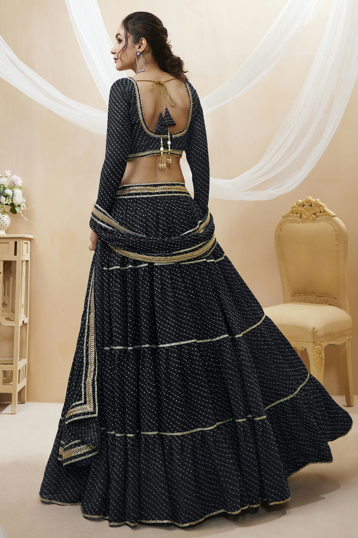 Black Colour Georgette Lehenga Choli