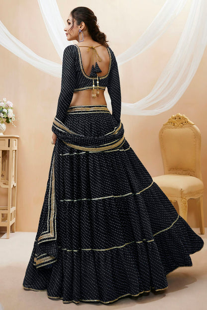 Black Colour Georgette Lehenga Choli