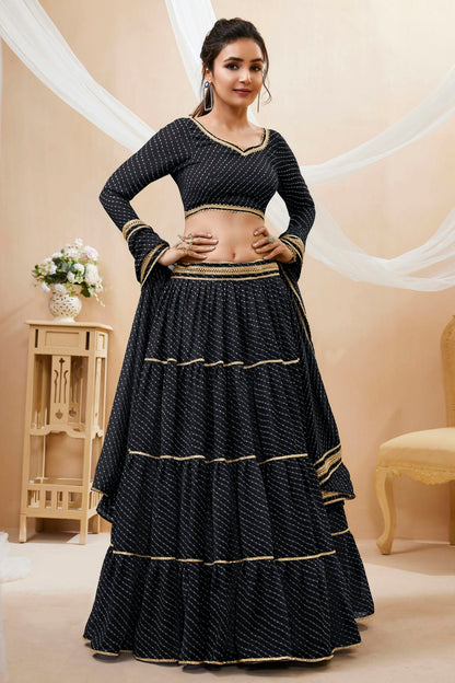 Black Colour Georgette Lehenga Choli