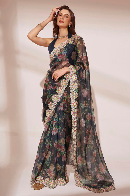 Black Colour Jimmy Choo Saree