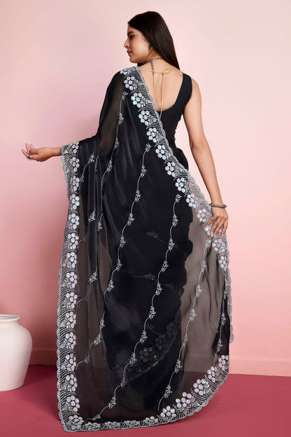 Black Colour Jimmy Choo Saree