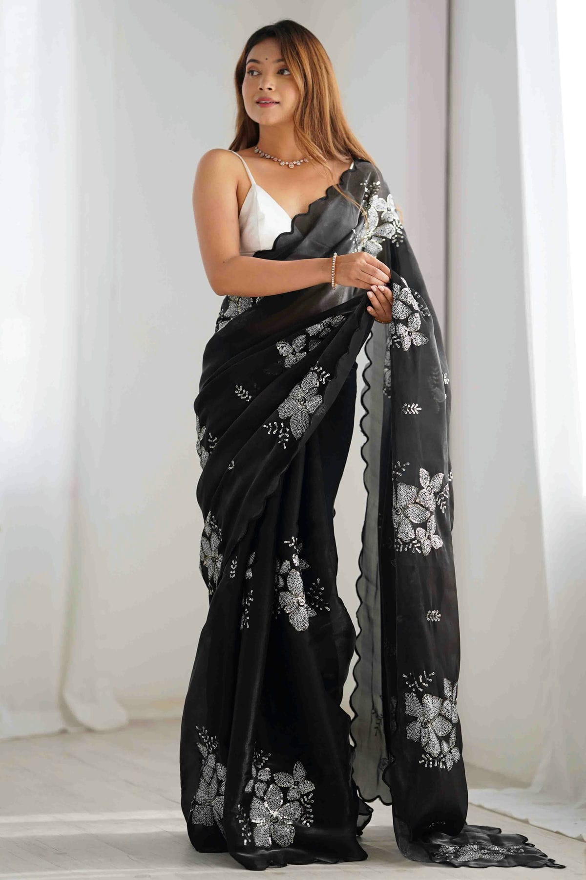 Black Colour Jimmy choo Designer Saree