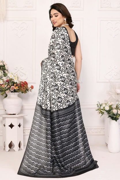 Black Colour Khadi Saree VSSD1180202