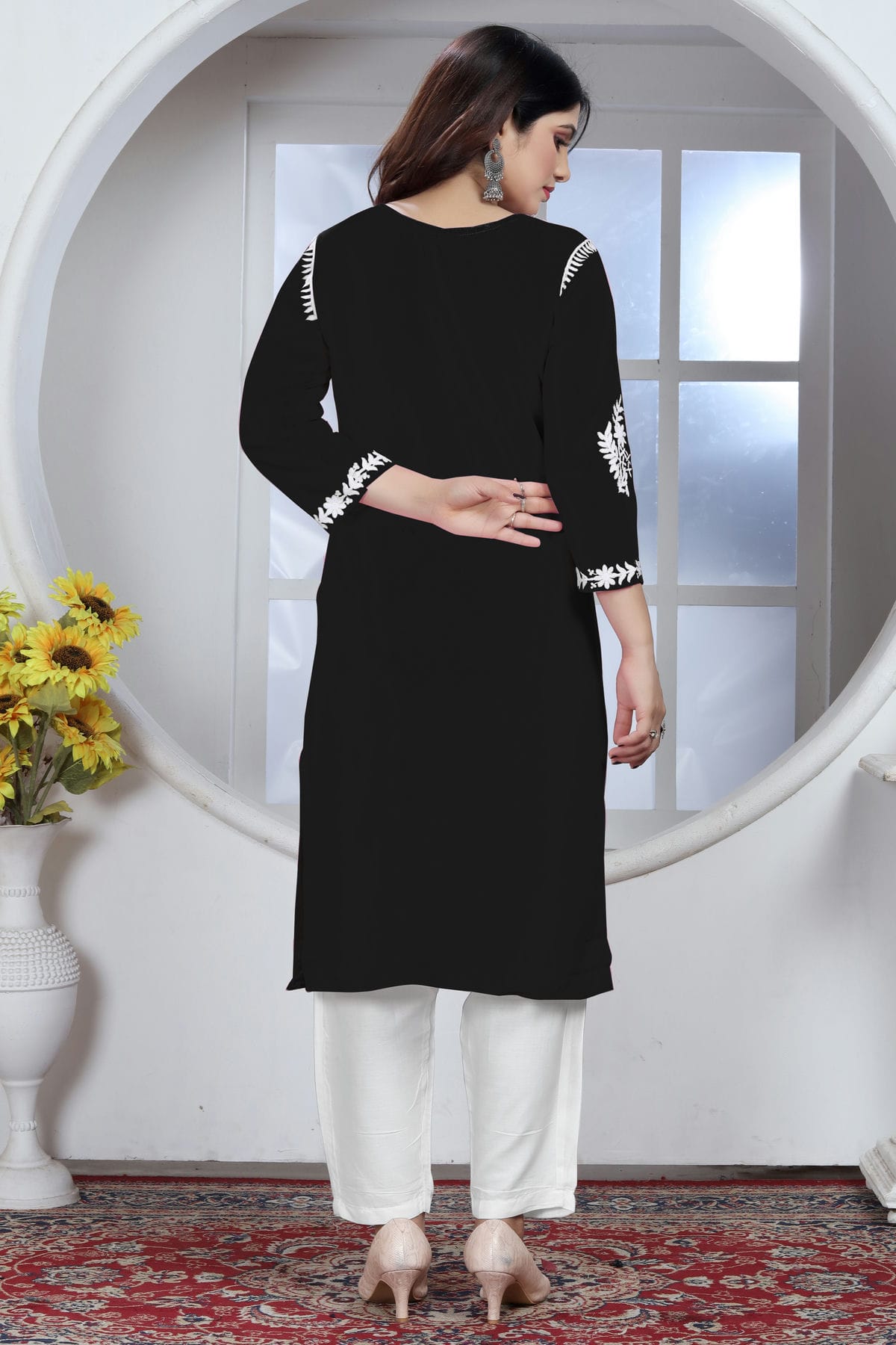 Black Colour Rayon Kurta And Pant Set VSKR1111334